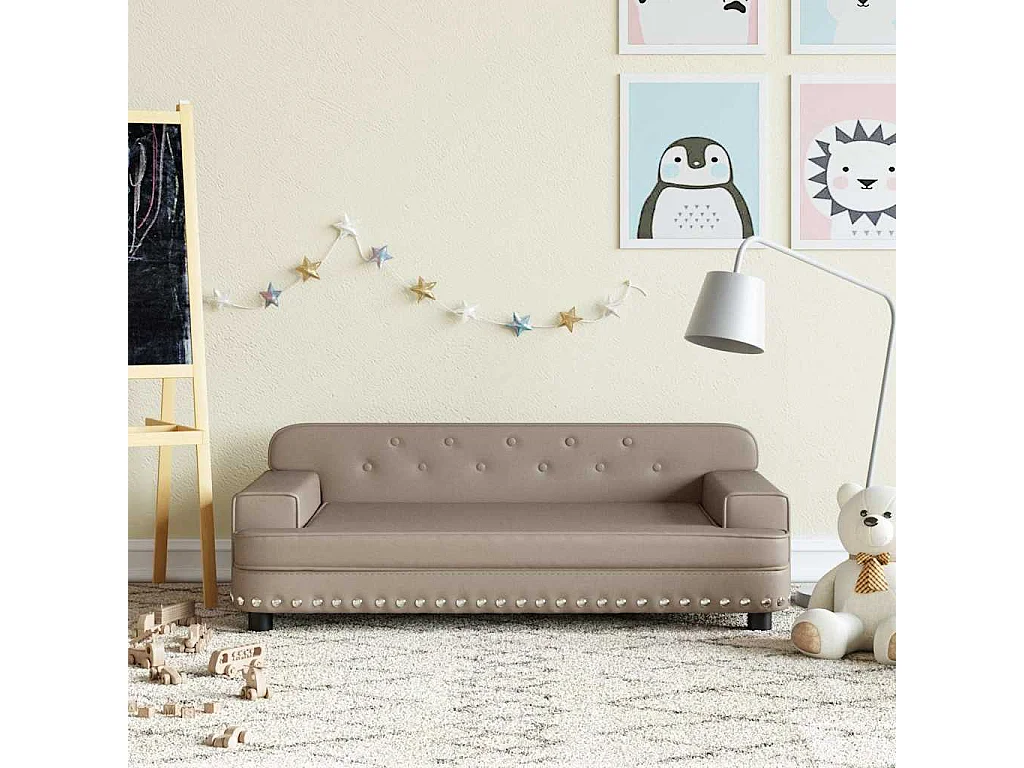 Sofá infantil cappuccino 90x53x30 cm polipiel