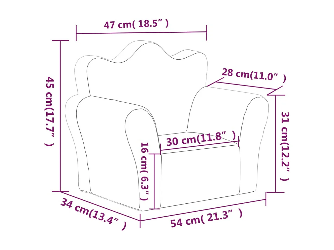 Sofá infantil gris claro con estrellas de peluche suave