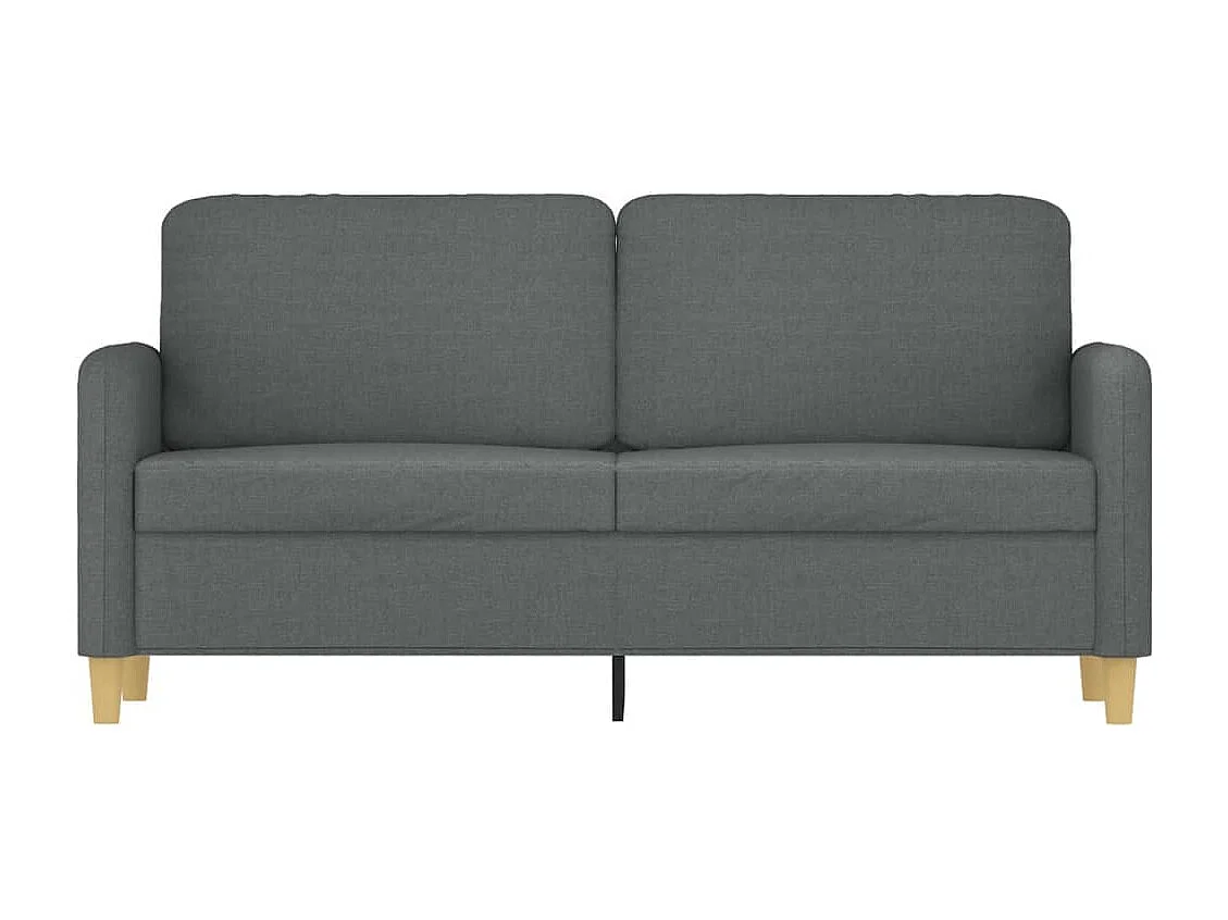 Canapé à 2 places Gris foncé 140 cm Tissu