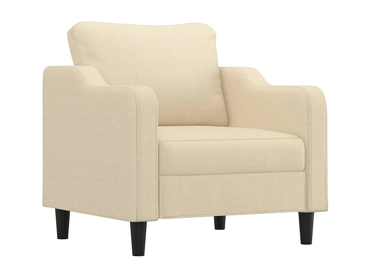 Conjunto de sofá de 4 peças com almofadas de tecido creme