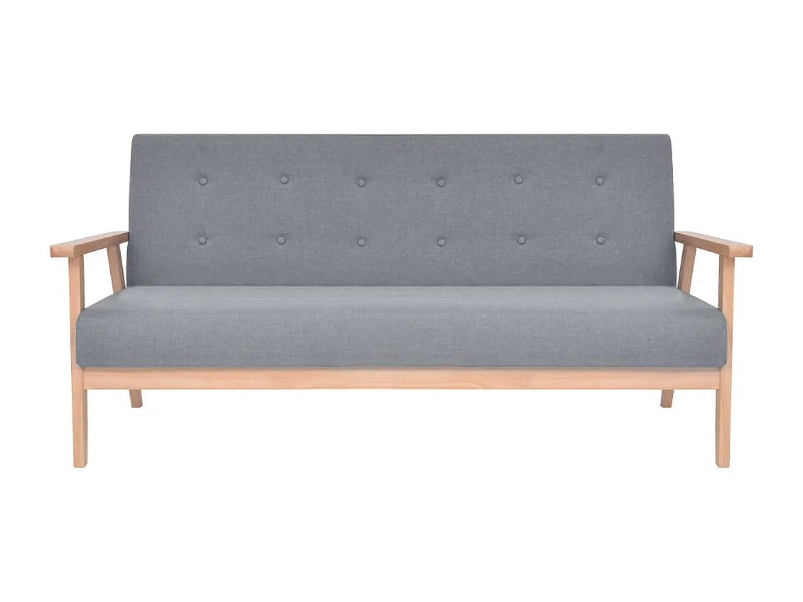 Conjunto de sofá de 2 piezas de tela gris claro