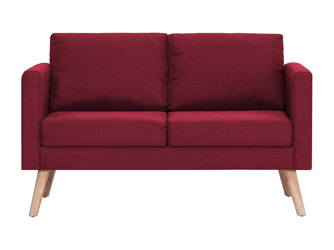 Divano 2 posti in tessuto rosso bordeaux