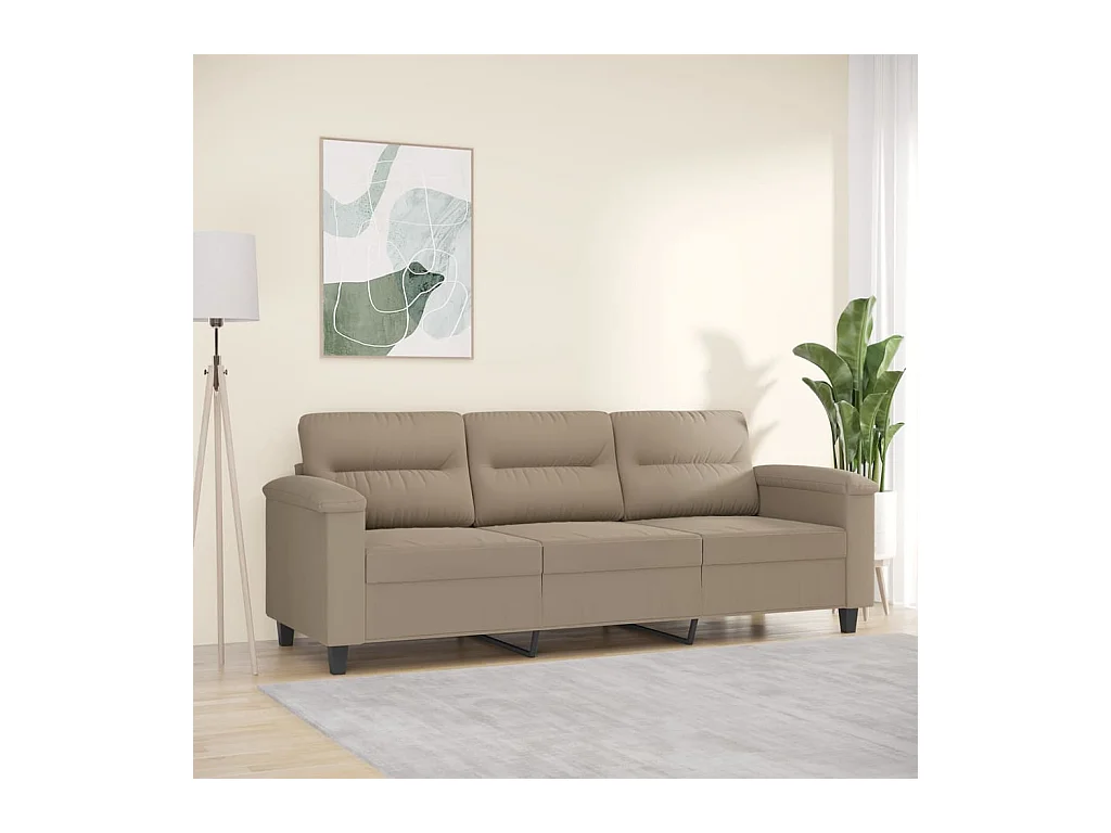 Canapé à 3 places Taupe 180 cm Tissu microfibre