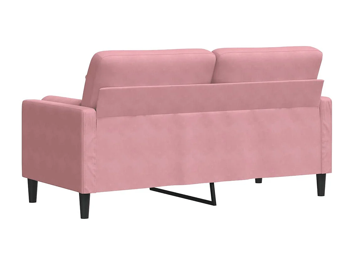 Sofá 2 lugares com almofadas decorativas rosa 140 cm veludo