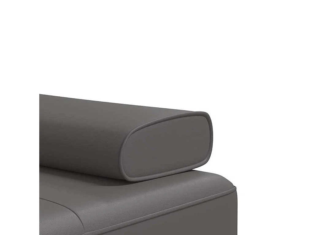 L-förmiges Schlafsofa grau 255x140x70 cm Kunstleder