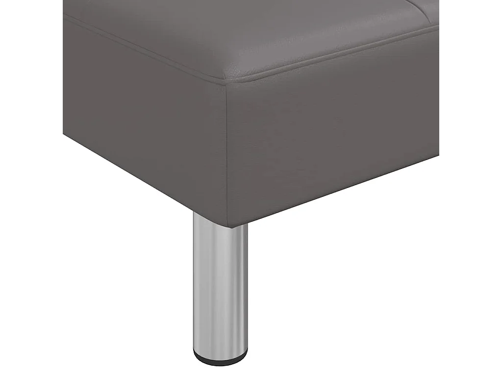 L-förmiges Schlafsofa grau 255x140x70 cm Kunstleder