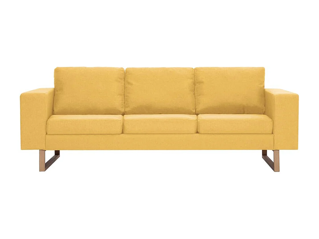 Set divano 2 pezzi tessuto giallo