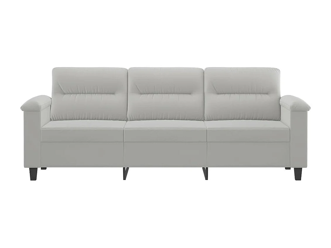 Canapé à 3 places Gris clair 180 cm Tissu microfibre