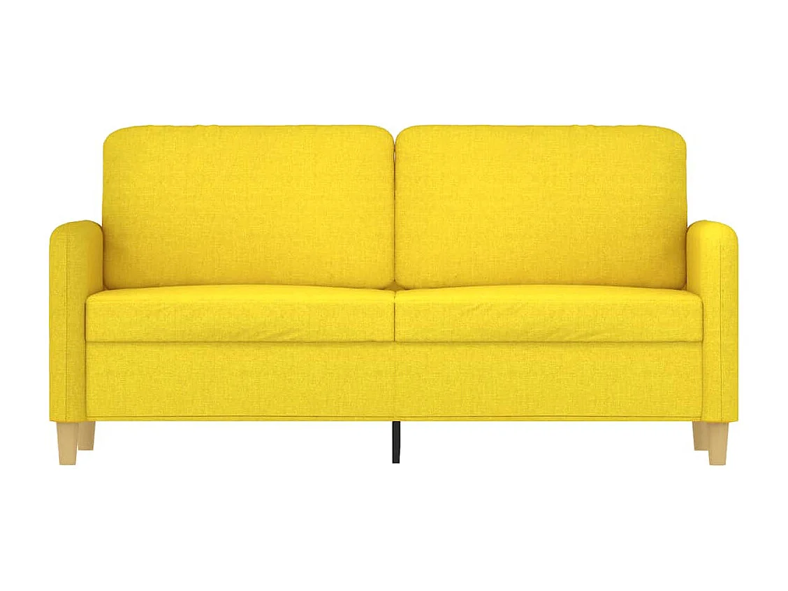 Canapé à 2 places Jaune clair 140 cm Tissu