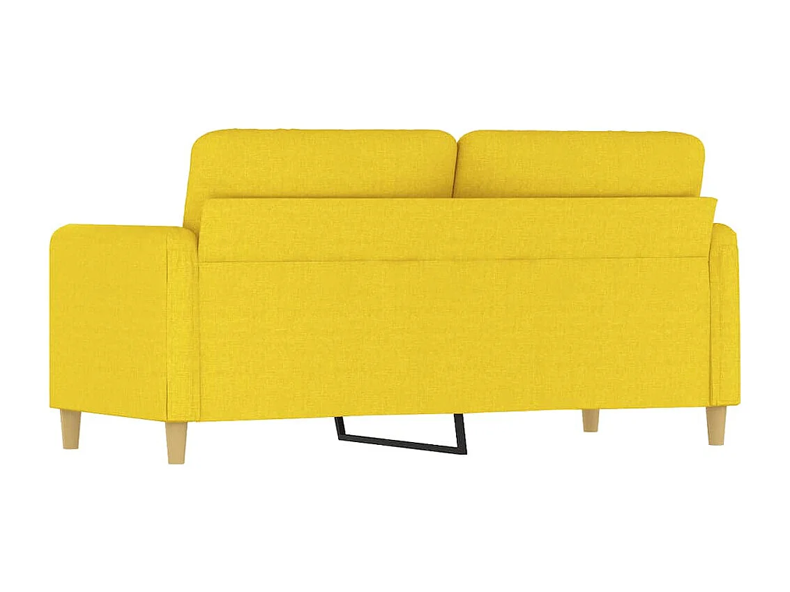 Canapé à 2 places Jaune clair 140 cm Tissu