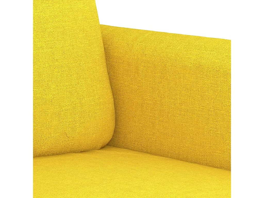 Canapé à 2 places Jaune clair 140 cm Tissu