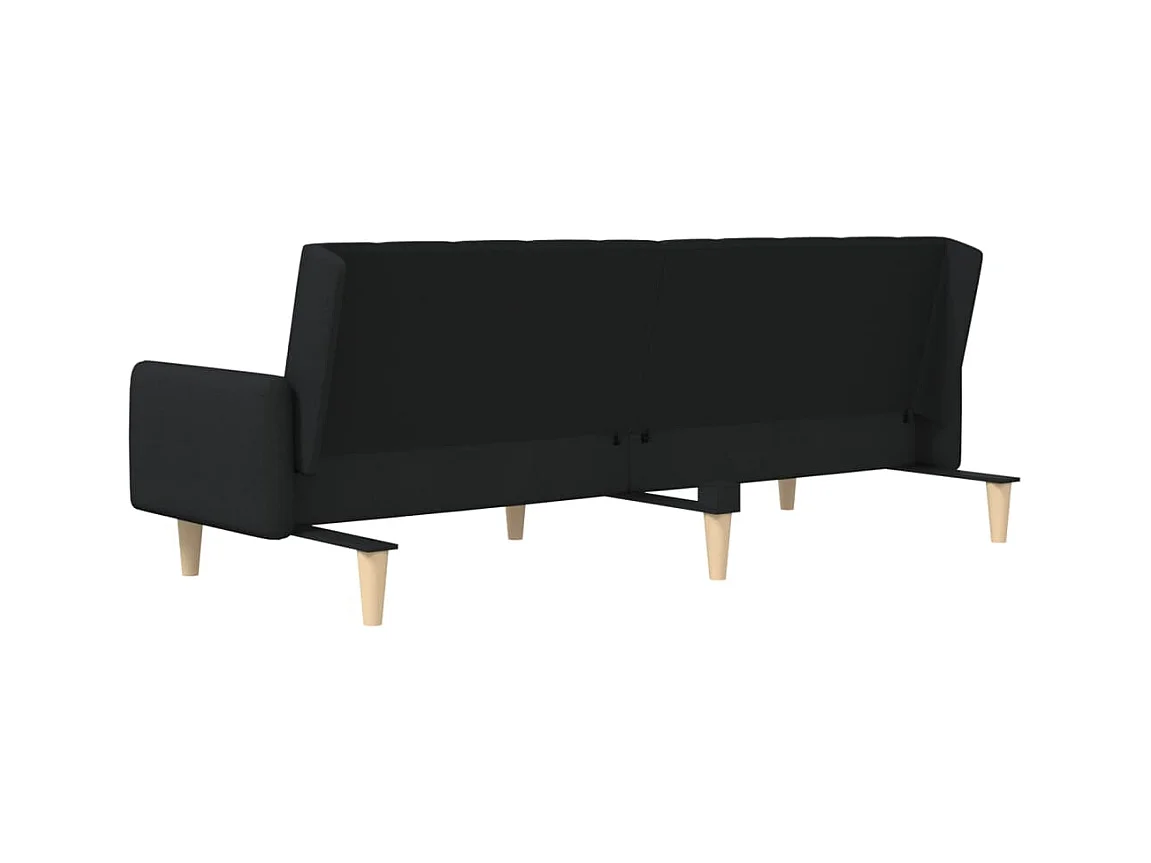 Divano letto 2 posti in tessuto nero