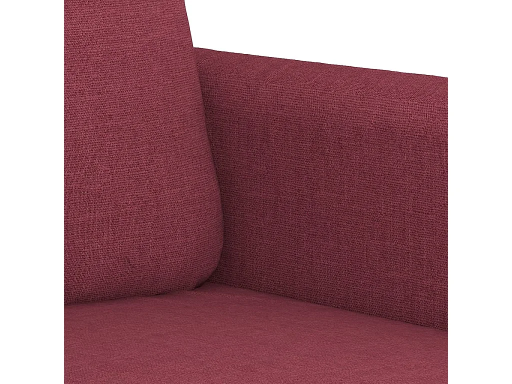 2-teiliges Sofa-Set mit Kissen, burgunderroter Stoff