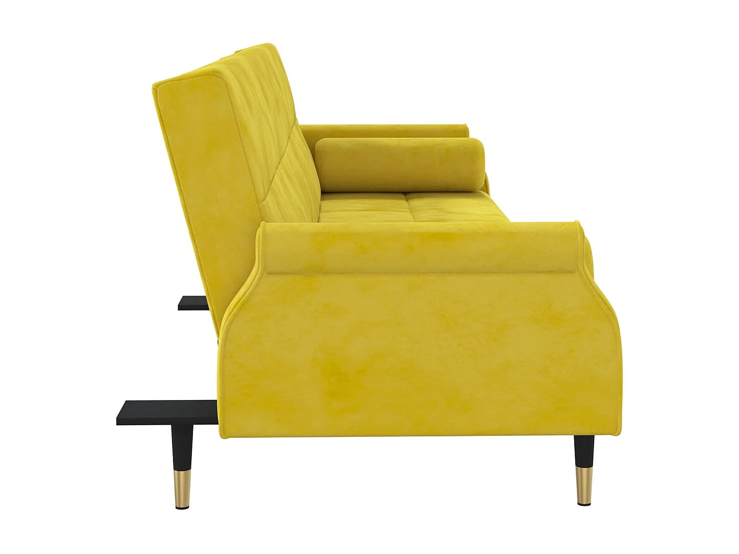 Canapé-lit avec coussins jaune velours