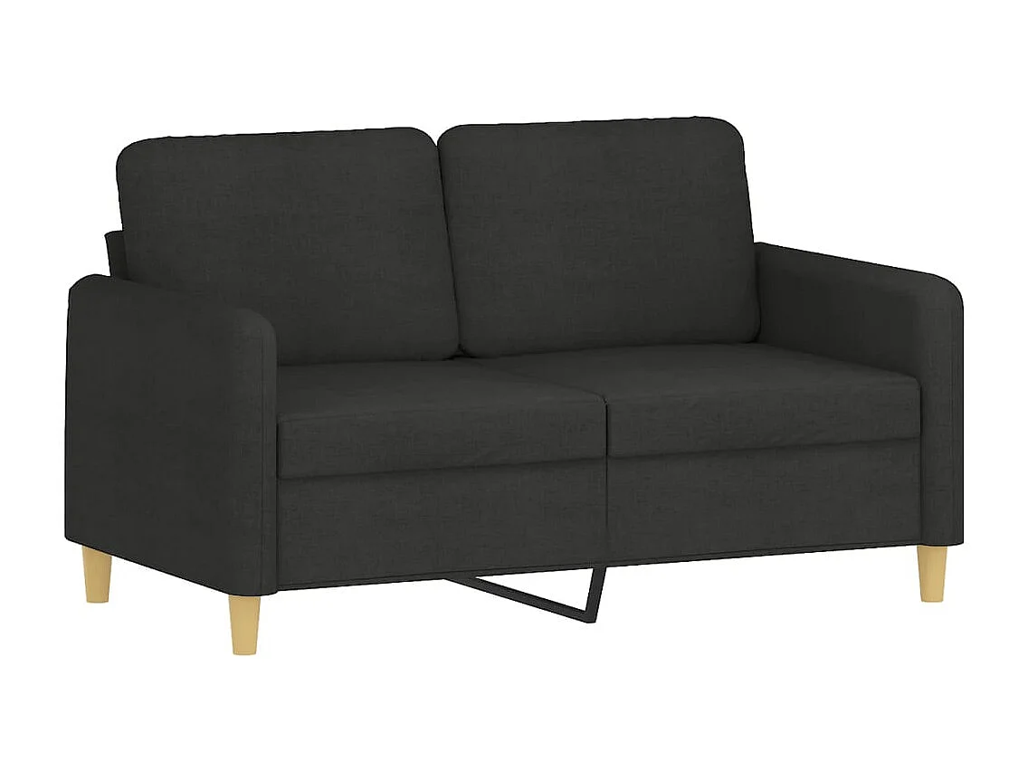 Set divano 3 pezzi con cuscini in tessuto nero