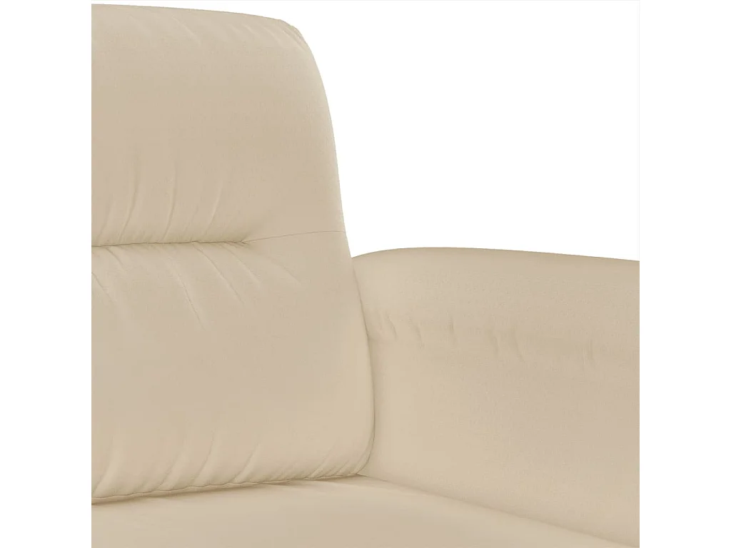 Ensemble de canapés 3 pcs avec coussins Crème Tissu microfibre