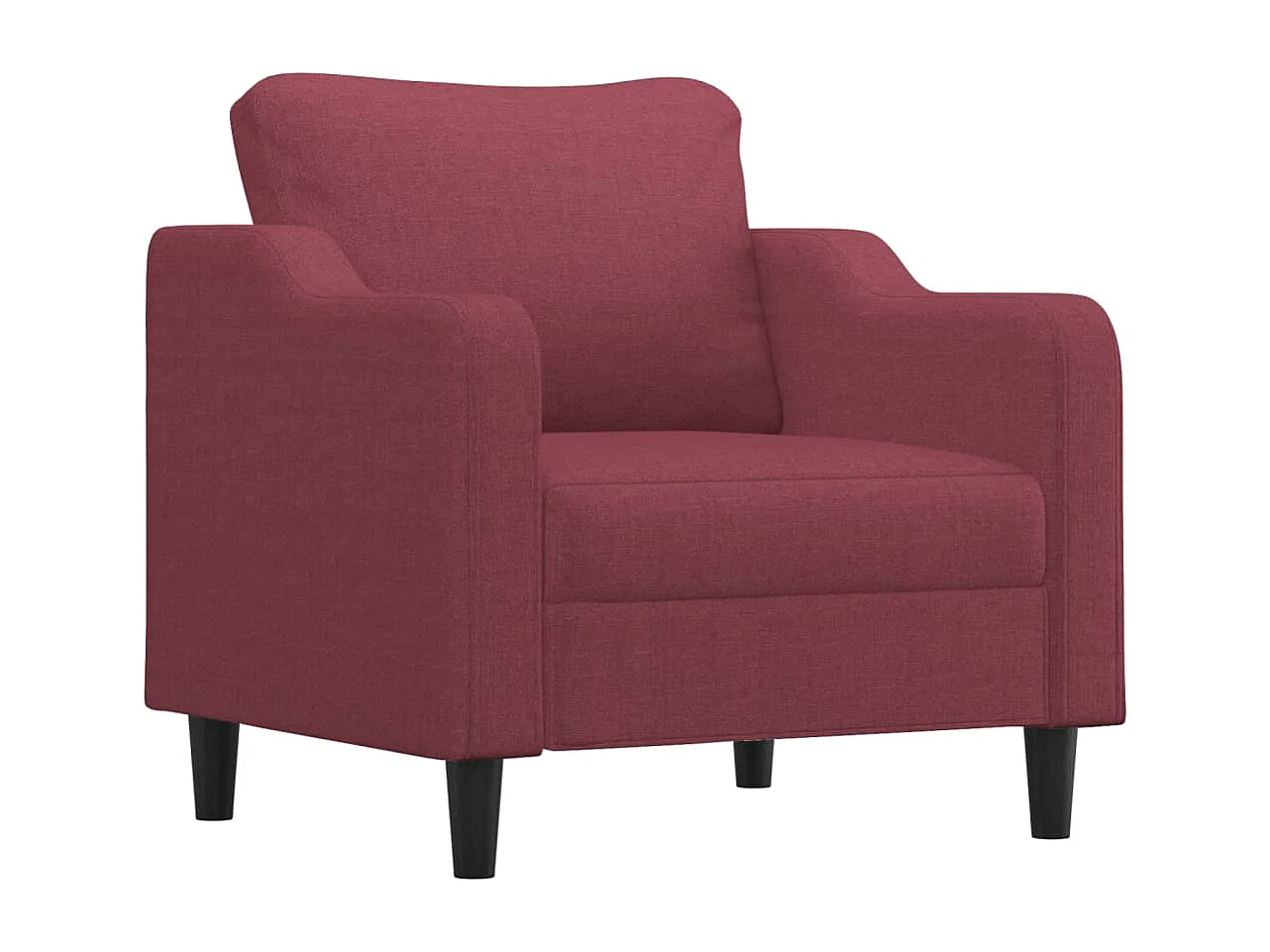 Ensemble de canapés 4 pcs avec coussins rouge bordeaux tissu