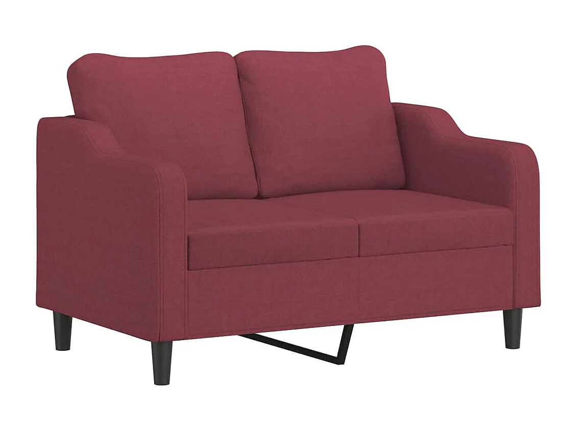 Ensemble de canapés 4 pcs avec coussins rouge bordeaux tissu