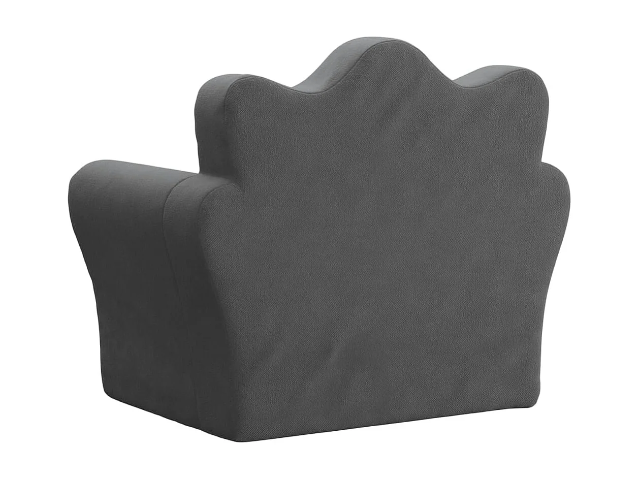 Sofá-cama infantil pelúcia macia antracite