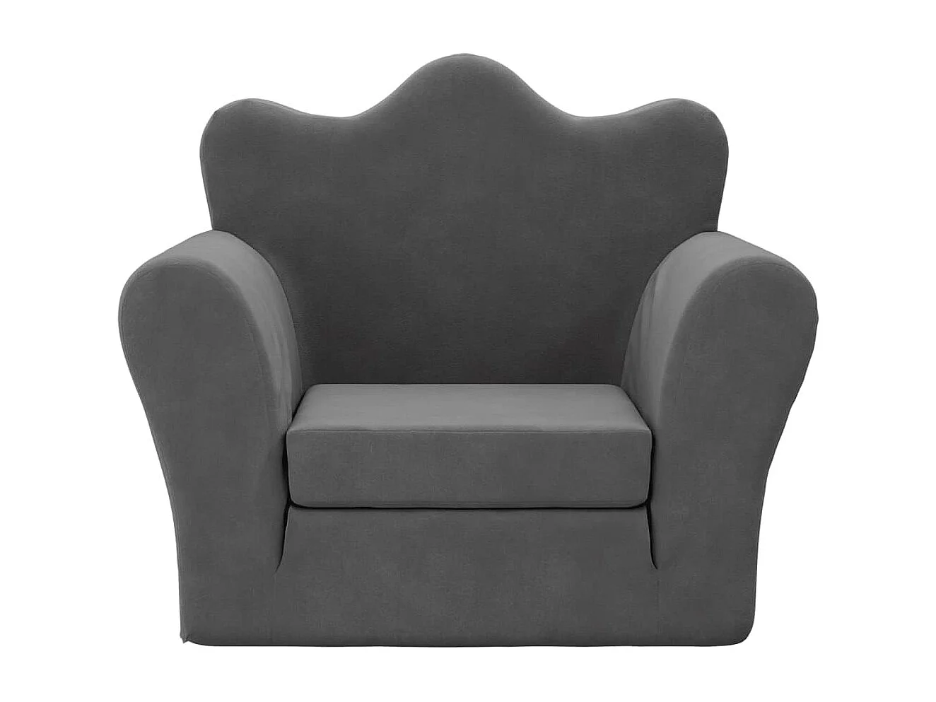 Sofá cama infantil de felpa suave color antracita