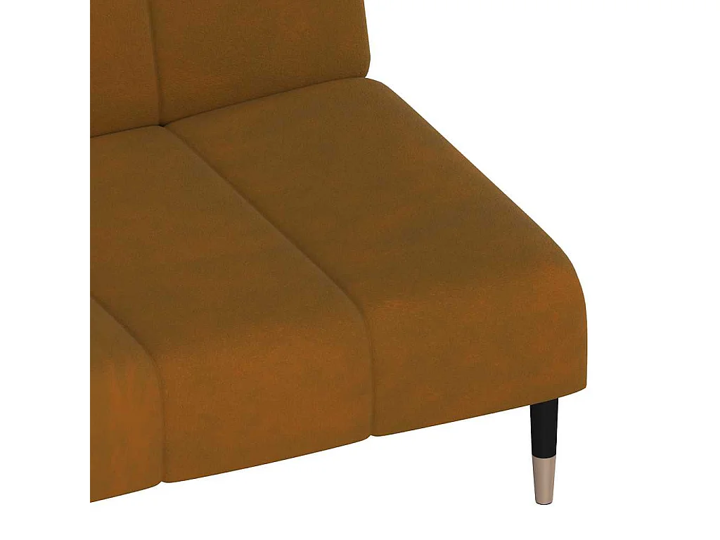 Braunes 2-Sitzer-Schlafsofa aus Samt