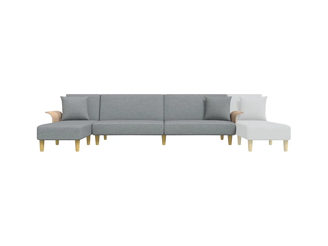 Divano letto a L grigio chiaro tessuto 279x140x70 cm