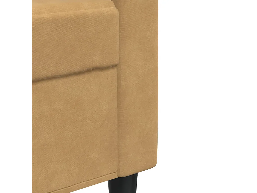 4-teiliges Sofa-Set mit Samtkissen und Nackenrollen