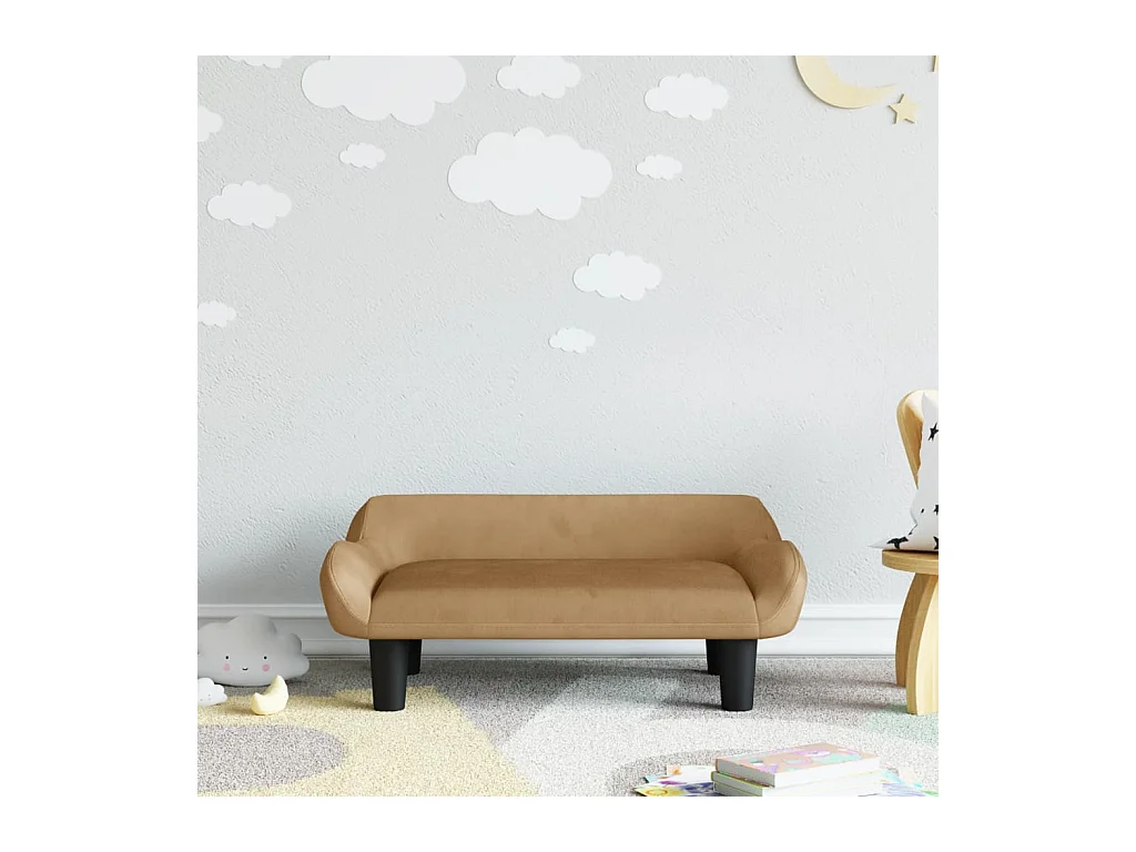 Canapé pour enfants marron 70x40x24 cm velours