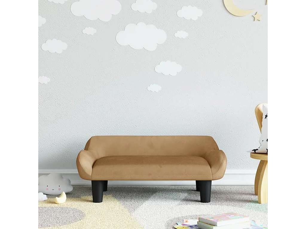 Canapé pour enfants marron 70x40x24 cm velours