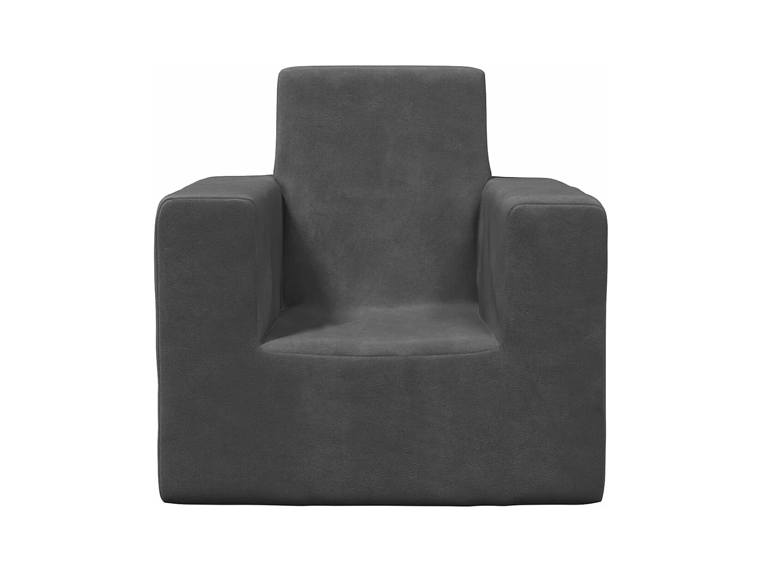 Kindersofa Anthrazit Weicher Plüsch