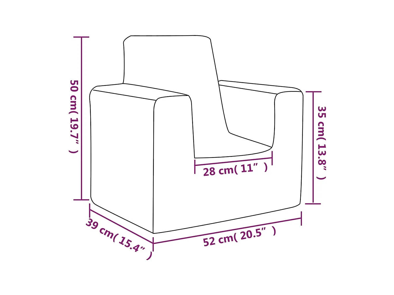 Kindersofa Anthrazit Weicher Plüsch