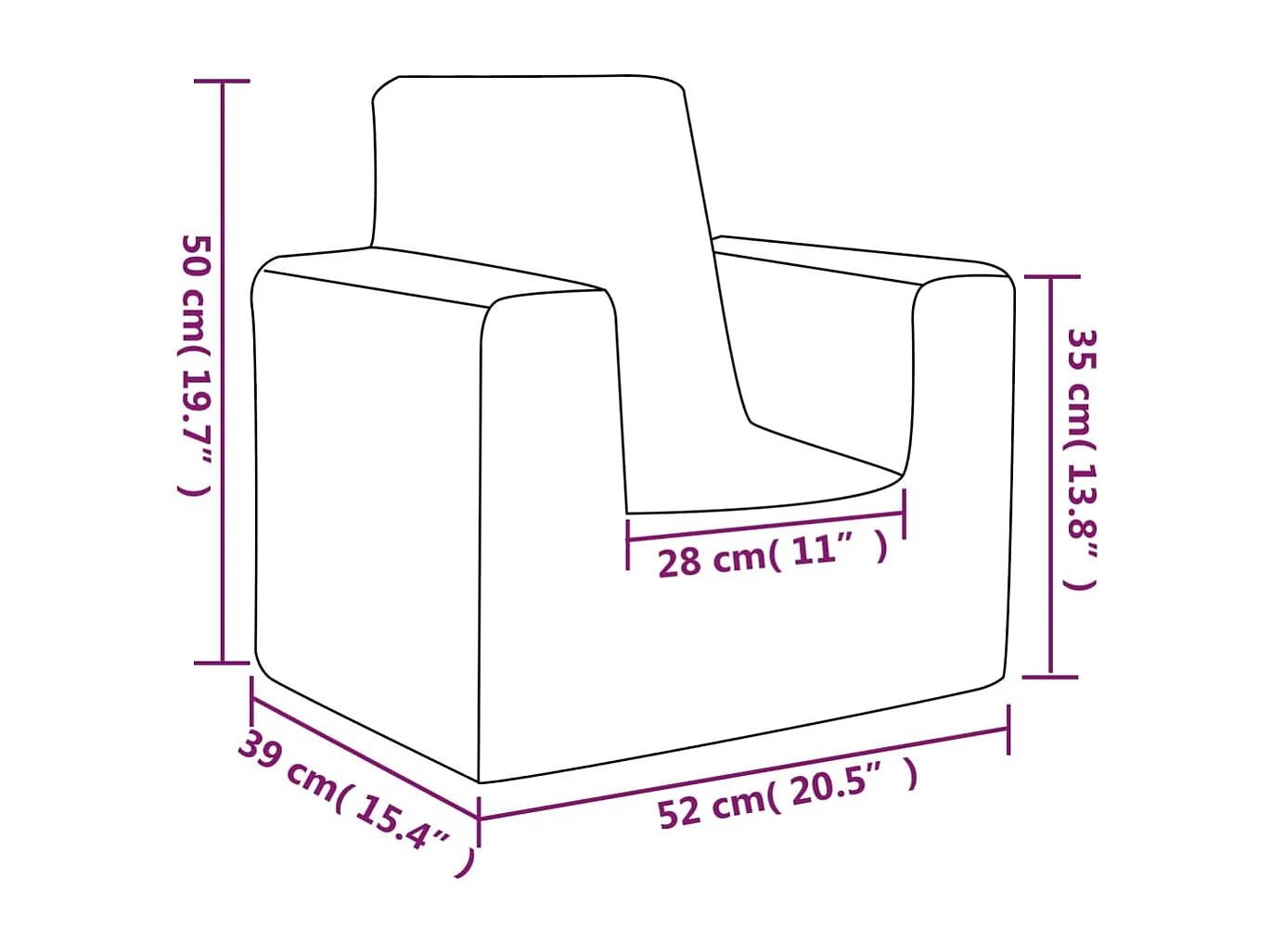 Sofá infantil Antracita Peluche suave