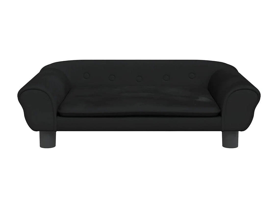 Sofá infantil preto 70x45x26 cm veludo