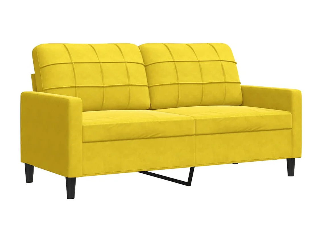 Ensemble de canapés 3 pcs avec coussins Jaune Velours