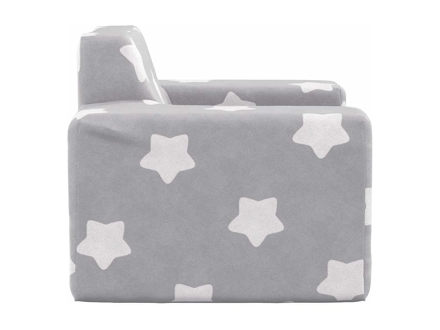 Sofá infantil cinza claro com estrelas pelúcia macia