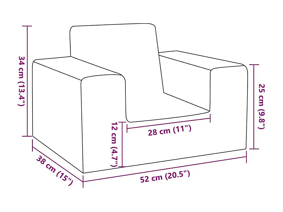Sofá infantil cinza claro com estrelas pelúcia macia