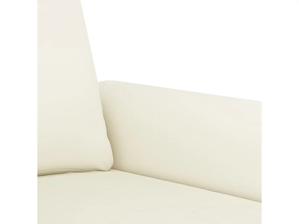 Conjunto de sofá de 2 peças com almofadas de veludo creme