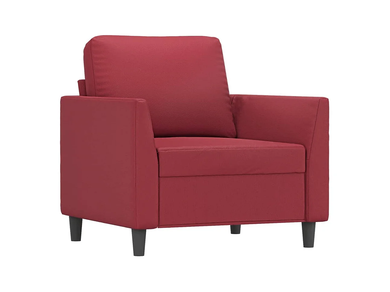 Ensemble de canapés 4 pcs et coussins Rouge bordeaux Similicuir