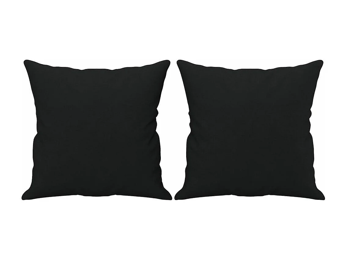 Canapé 2 places avec oreillers noir 120 cm tissu microfibre