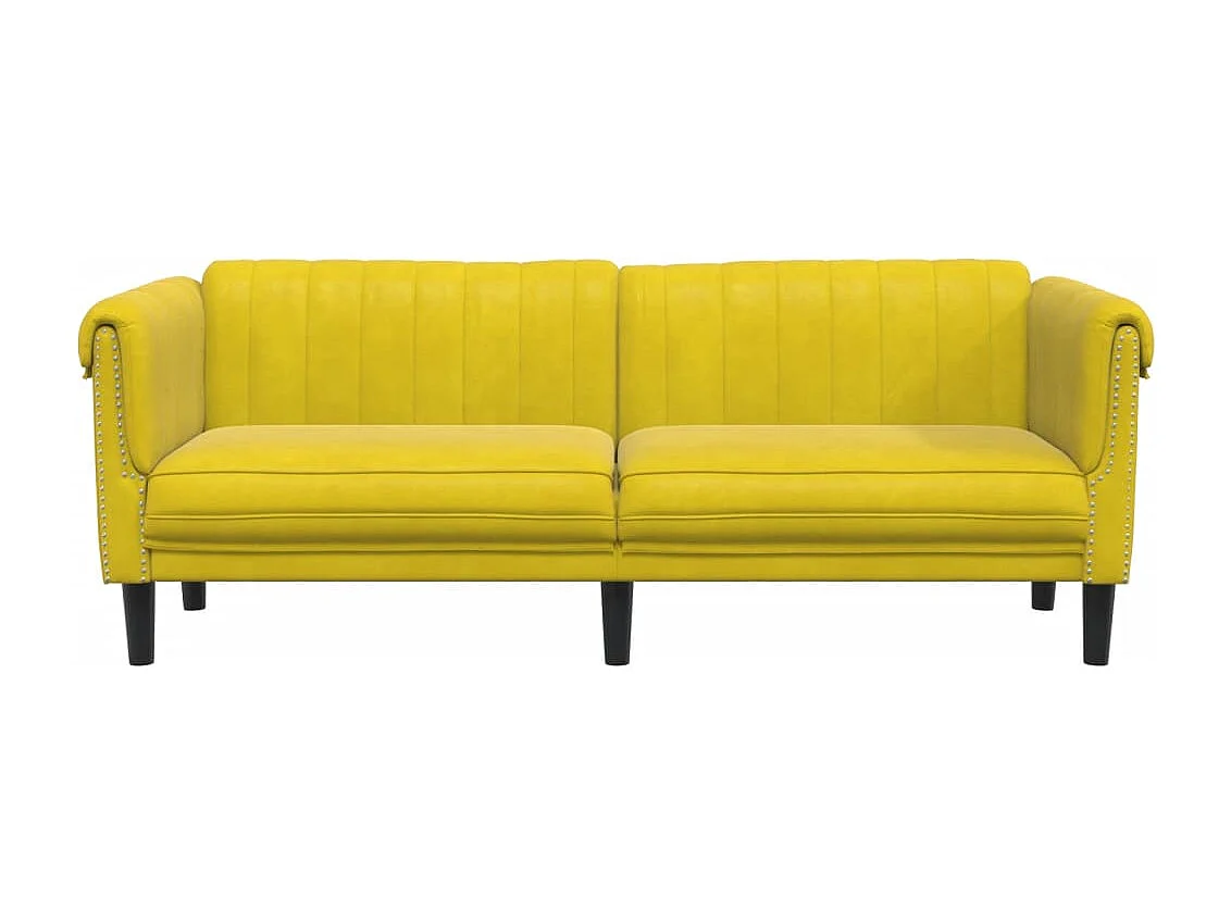Divano 3 posti in velluto giallo