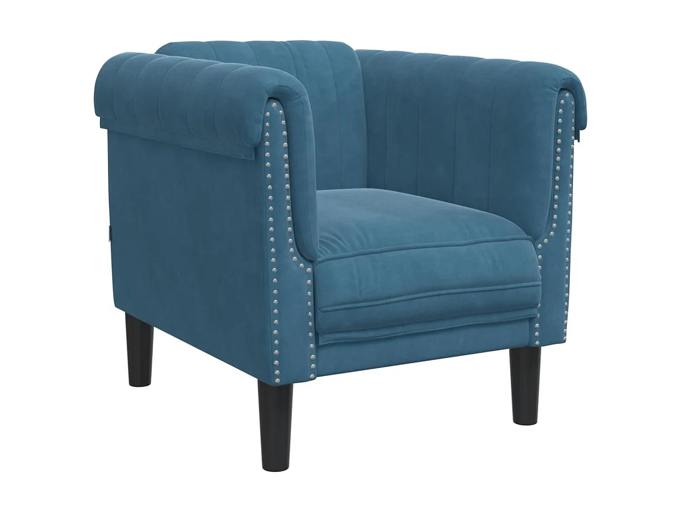 Set di 3 divani in velluto blu