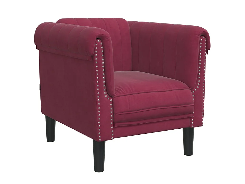 Ensemble de canapés 3 pcs rouge bordeaux velours