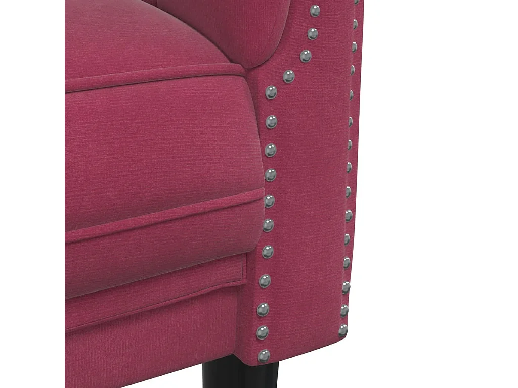 Ensemble de canapés 3 pcs rouge bordeaux velours