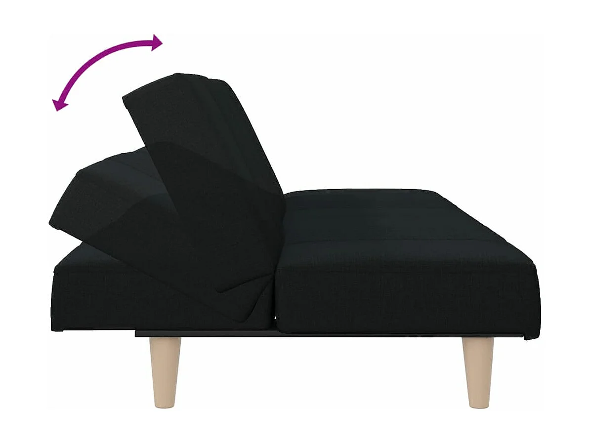 Sofá cama de tecido preto