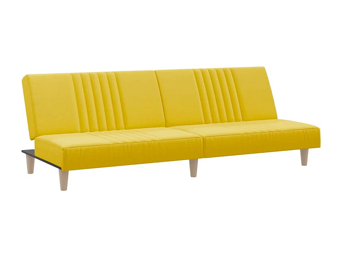 Sofá cama de tela de color amarillo claro