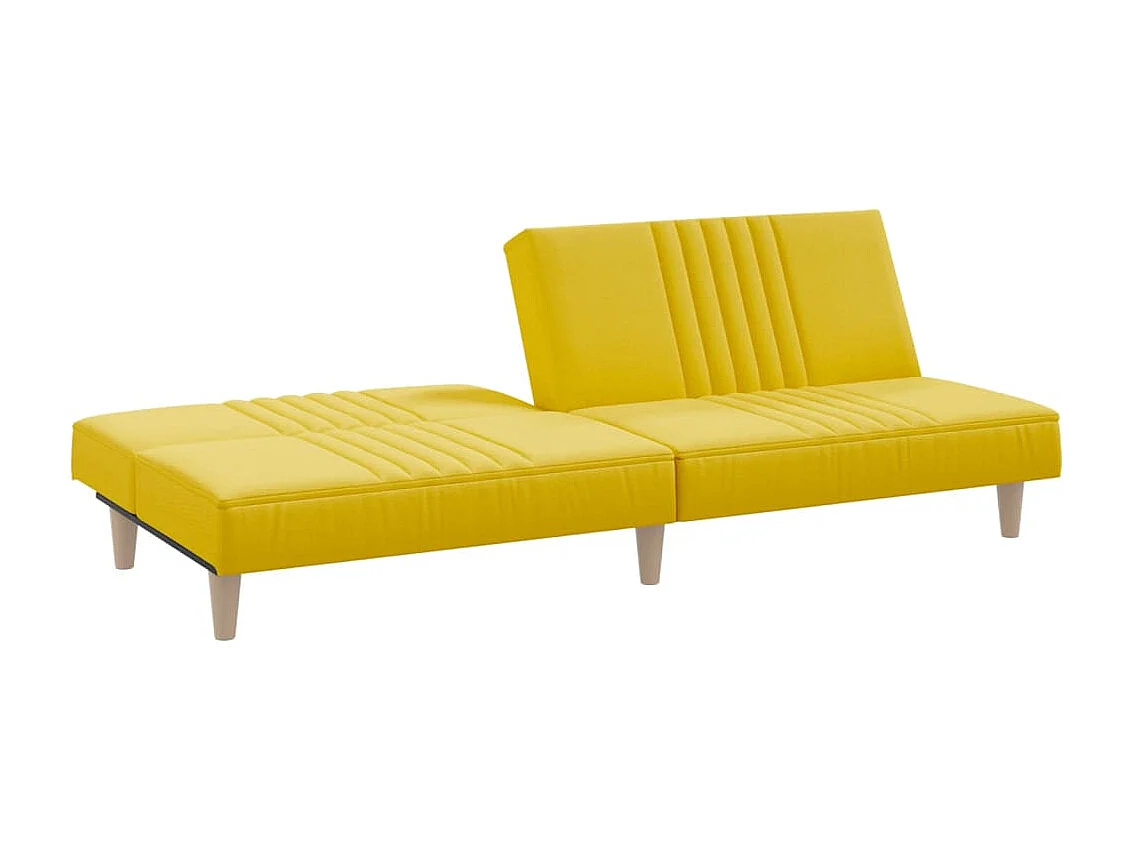 Sofá cama de tela de color amarillo claro
