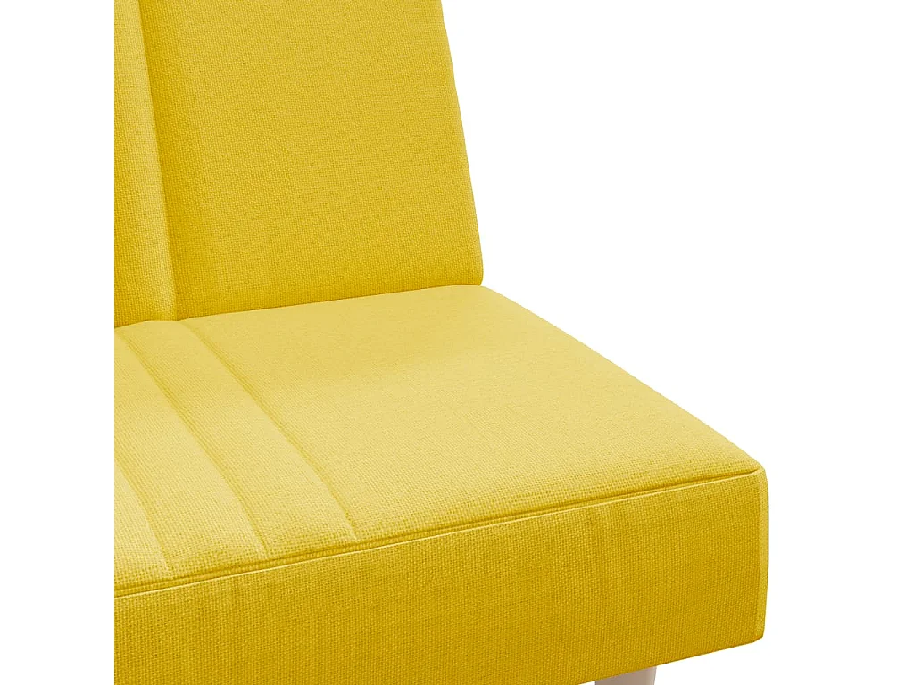 Sofá cama de tela de color amarillo claro