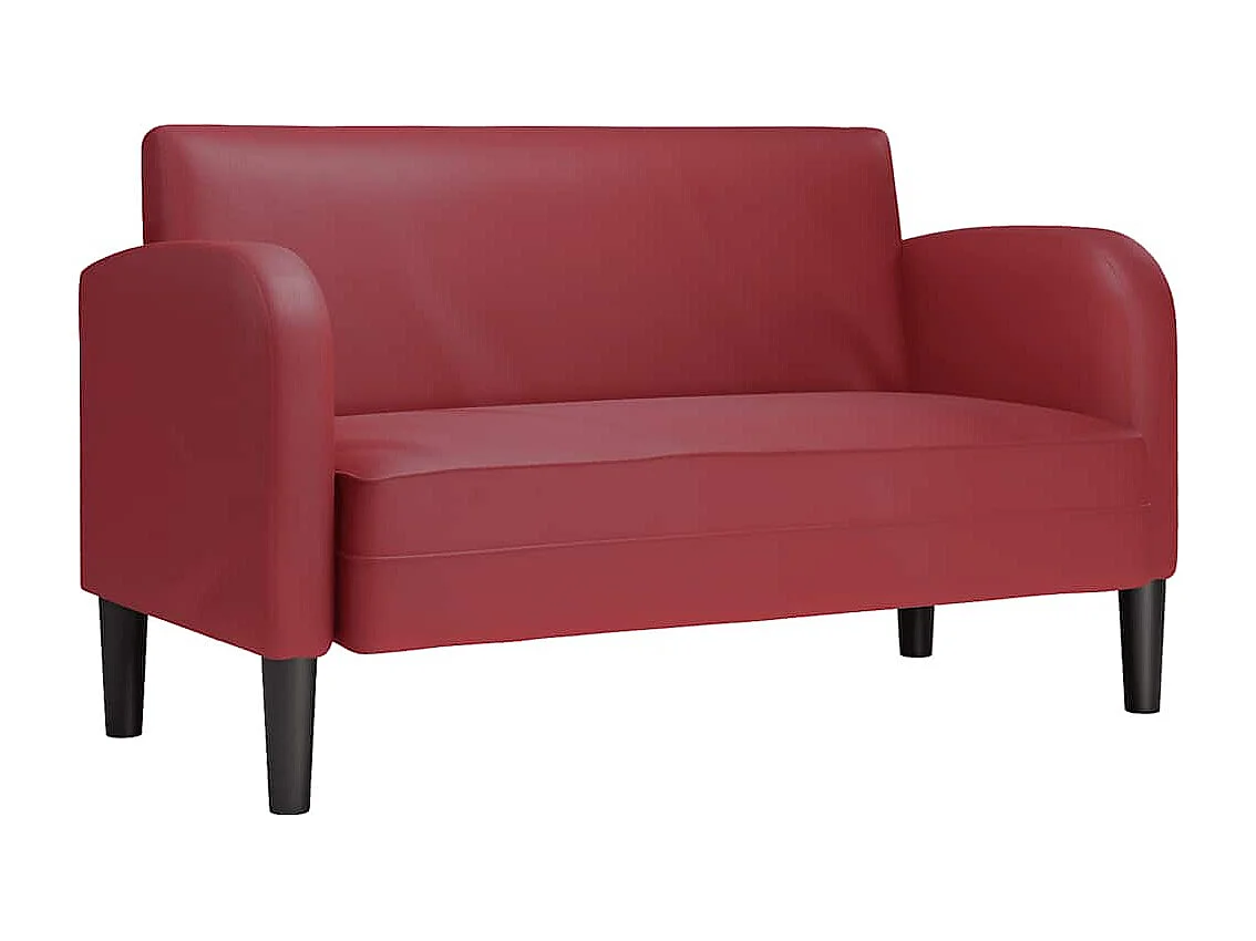 Divano a due posti rosso bordeaux 110 cm similpelle