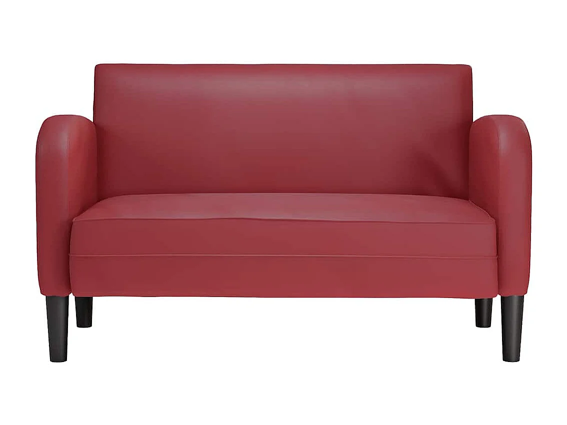 Divano a due posti rosso bordeaux 110 cm similpelle