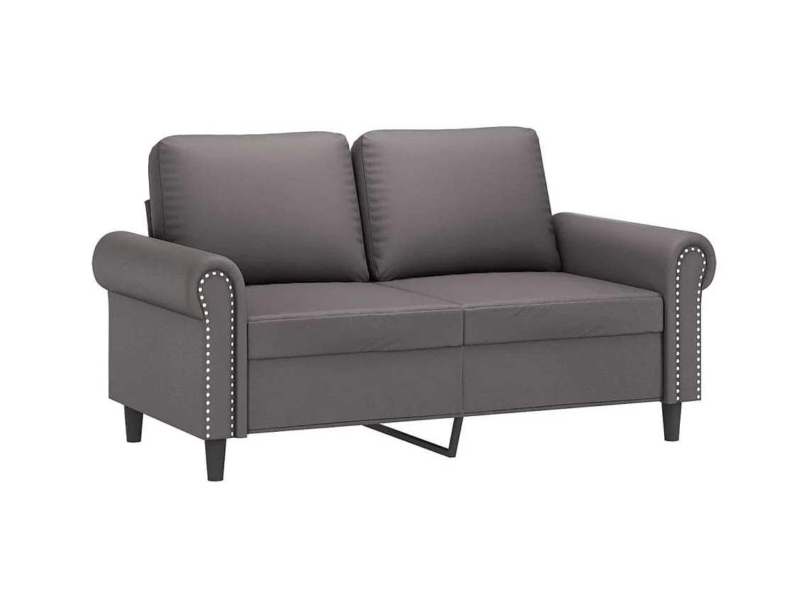 Ensemble de canapés 3 pcs avec coussins gris similicuir